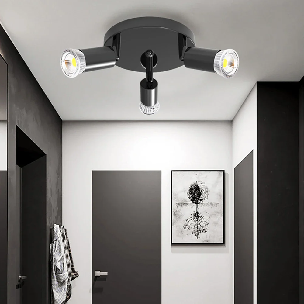 plafonnier rotatif réglable à trois têtes encastré pour éclairage moderne - Image 5