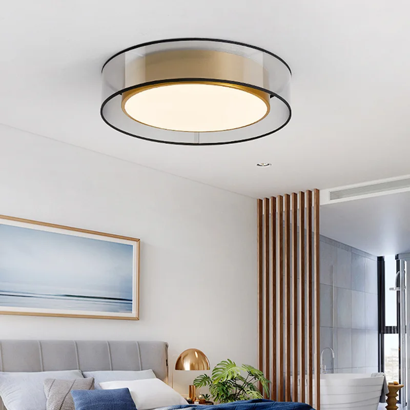 plafonnier vintage en pvc avec éclairage en cuivre et bande led - Image 2
