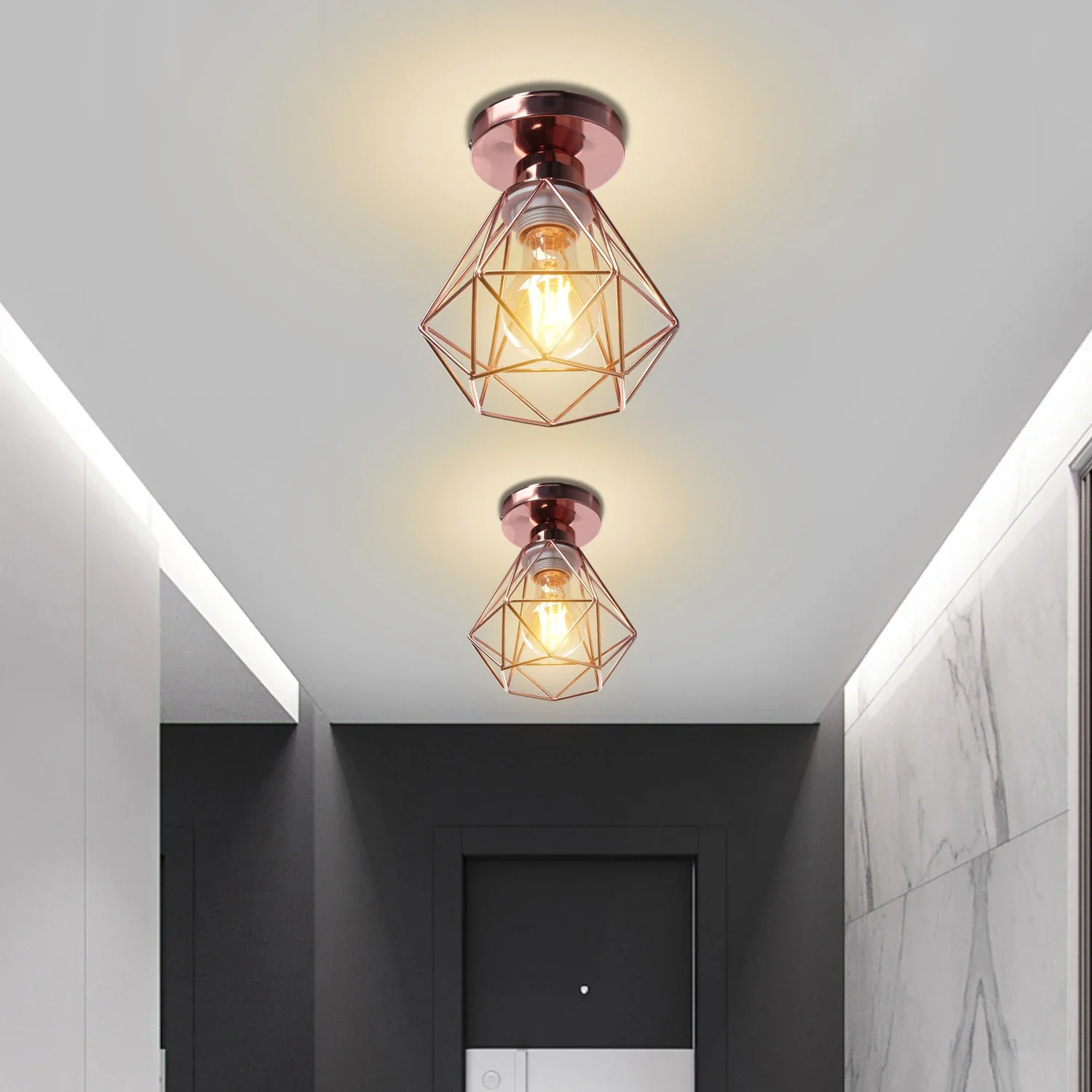 plafonnier vintage moderne en fer noir abajur lampara - Image 10