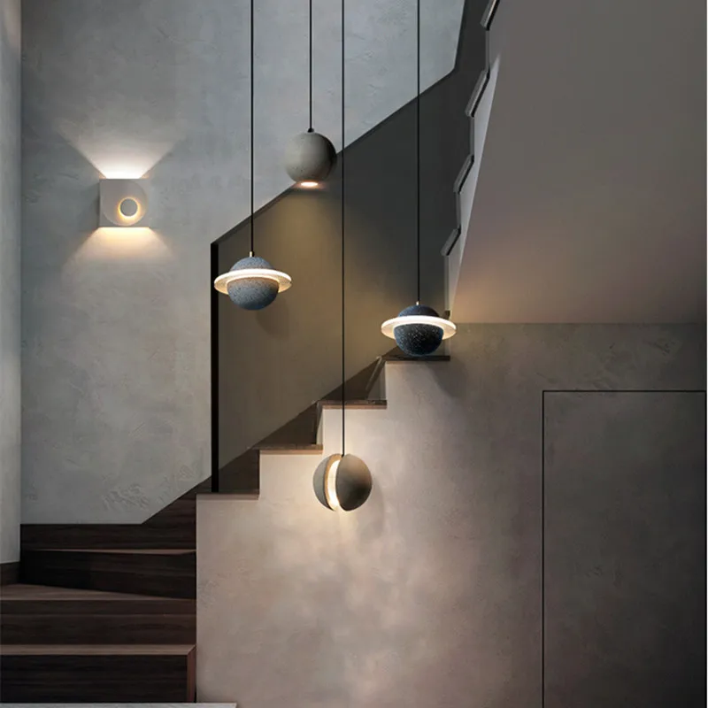 Planète marbre suspension salon chambre allée couloir chambre d'enfants décor lustre lampe Restaurant hôtel suspension - Image 5
