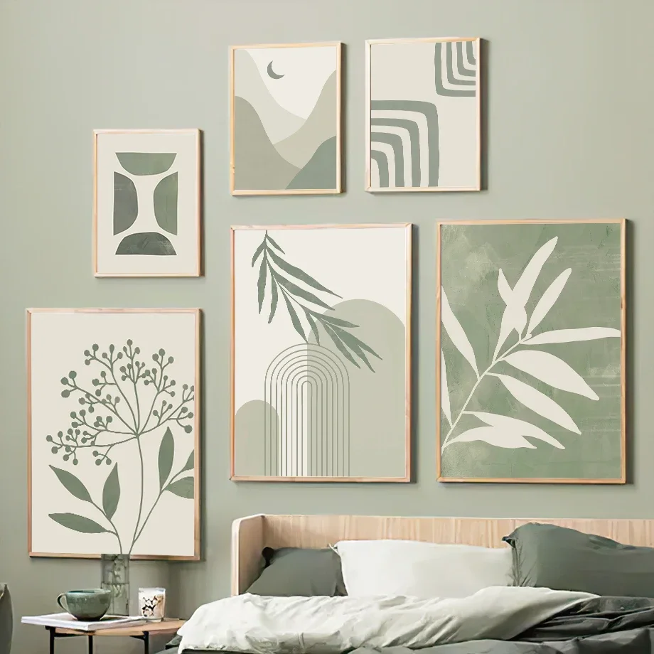 plante géométrique abstraite art mural boho pour décoration intérieure - Image 2