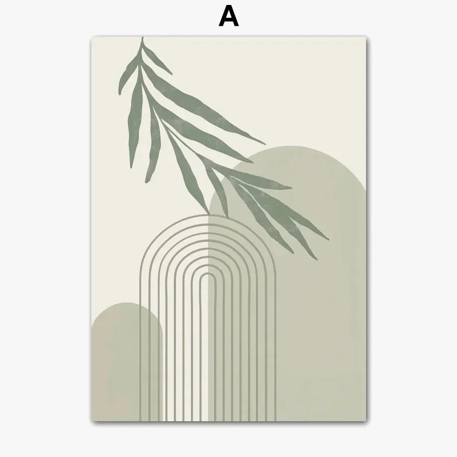 plante géométrique abstraite art mural boho pour décoration intérieure - Image 9