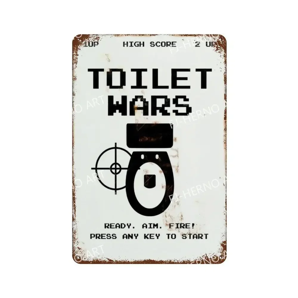 plaque en métal rétro décoration amusante pour toilettes - Image 11