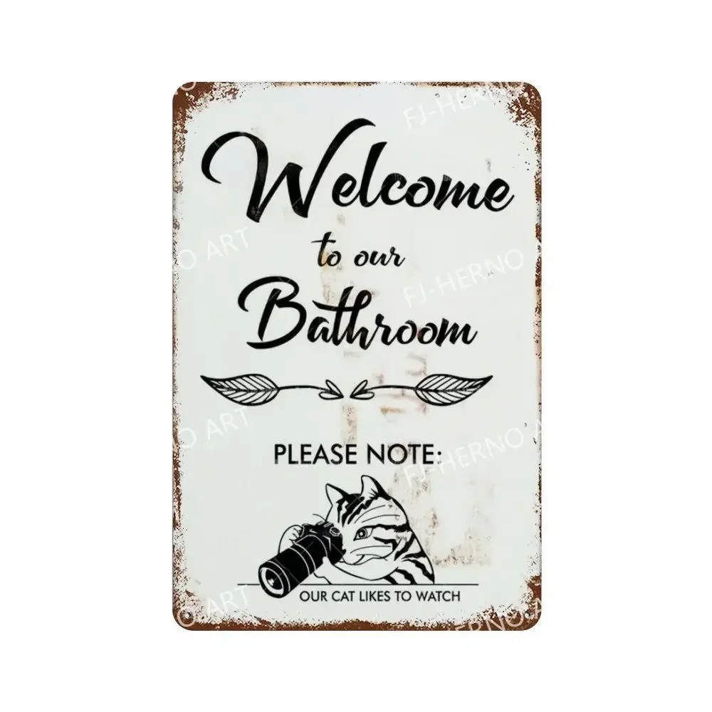 plaque en métal rétro décoration amusante pour toilettes - Image 17
