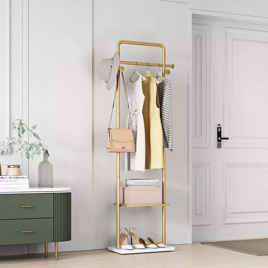 porte-manteau dangle en métal avec base marbre élégant et résistant - Image 3