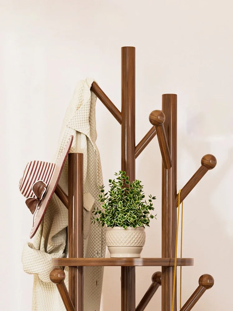 porte-manteau en bois organisateur rotatif pour vêtements - Image 3