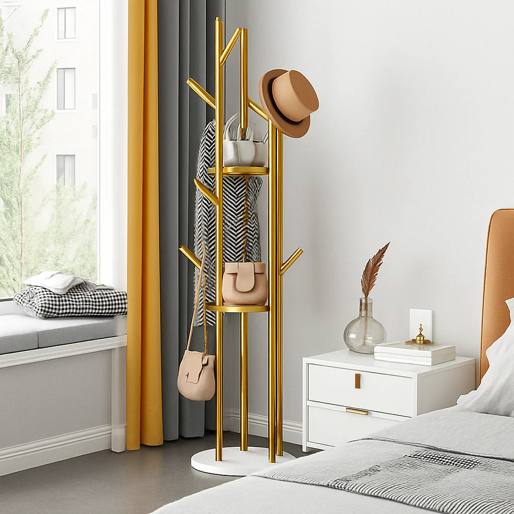 porte-manteau en marbre doré pour intérieur élégant et moderne - Image 4