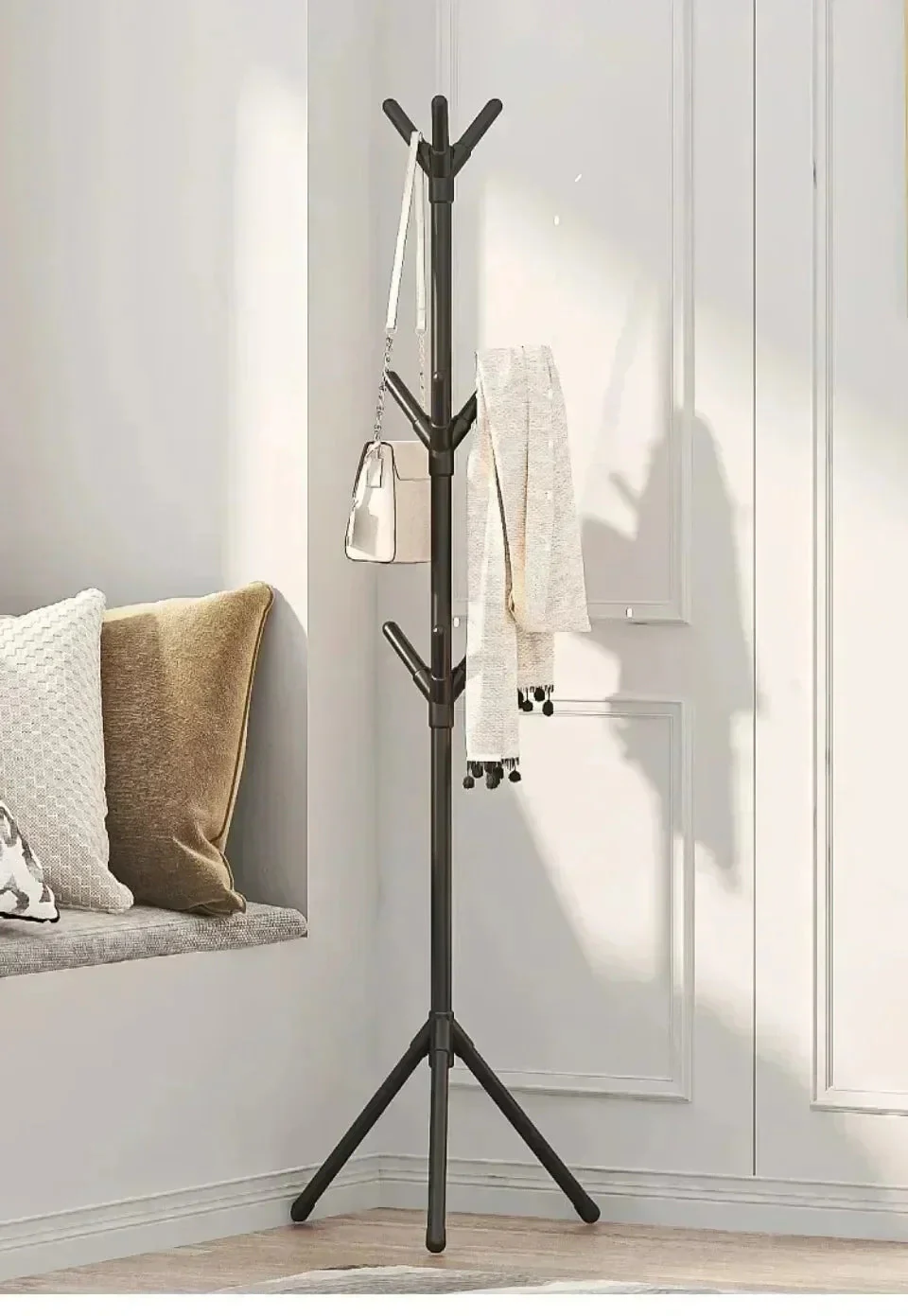 porte-manteau mobile avec crochets en forme de branche pour rangement pratique - Image 6