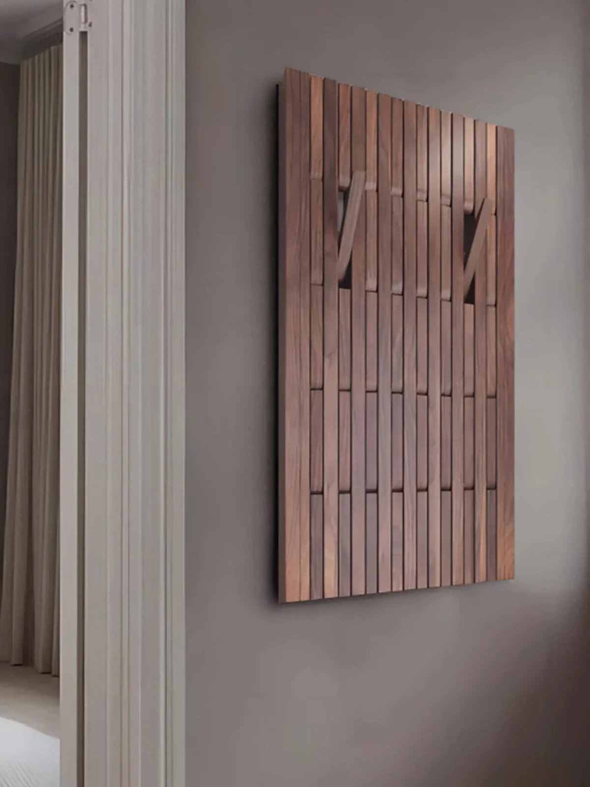 porte-manteau mural en bois pour vĂȘtements et clĂ©s