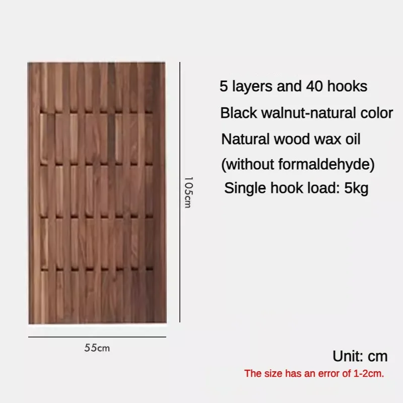 porte-manteau mural en bois pour vĂȘtements et clĂ©s - Image 12