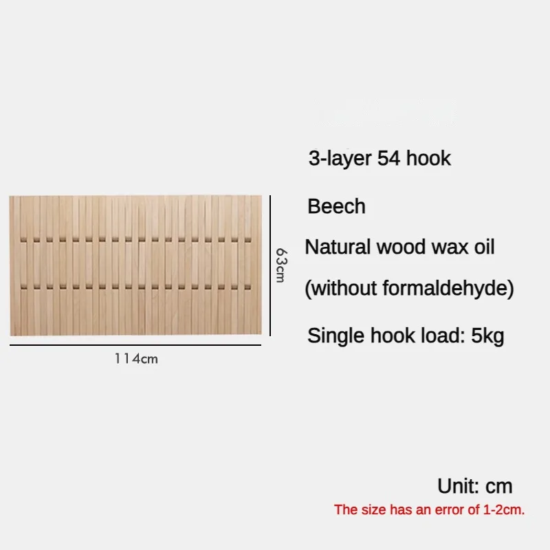 porte-manteau mural en bois pour vĂȘtements et clĂ©s - Image 16