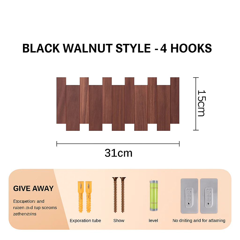 porte-manteaux mural en bois crochets décoratifs en forme de piano - Image 13