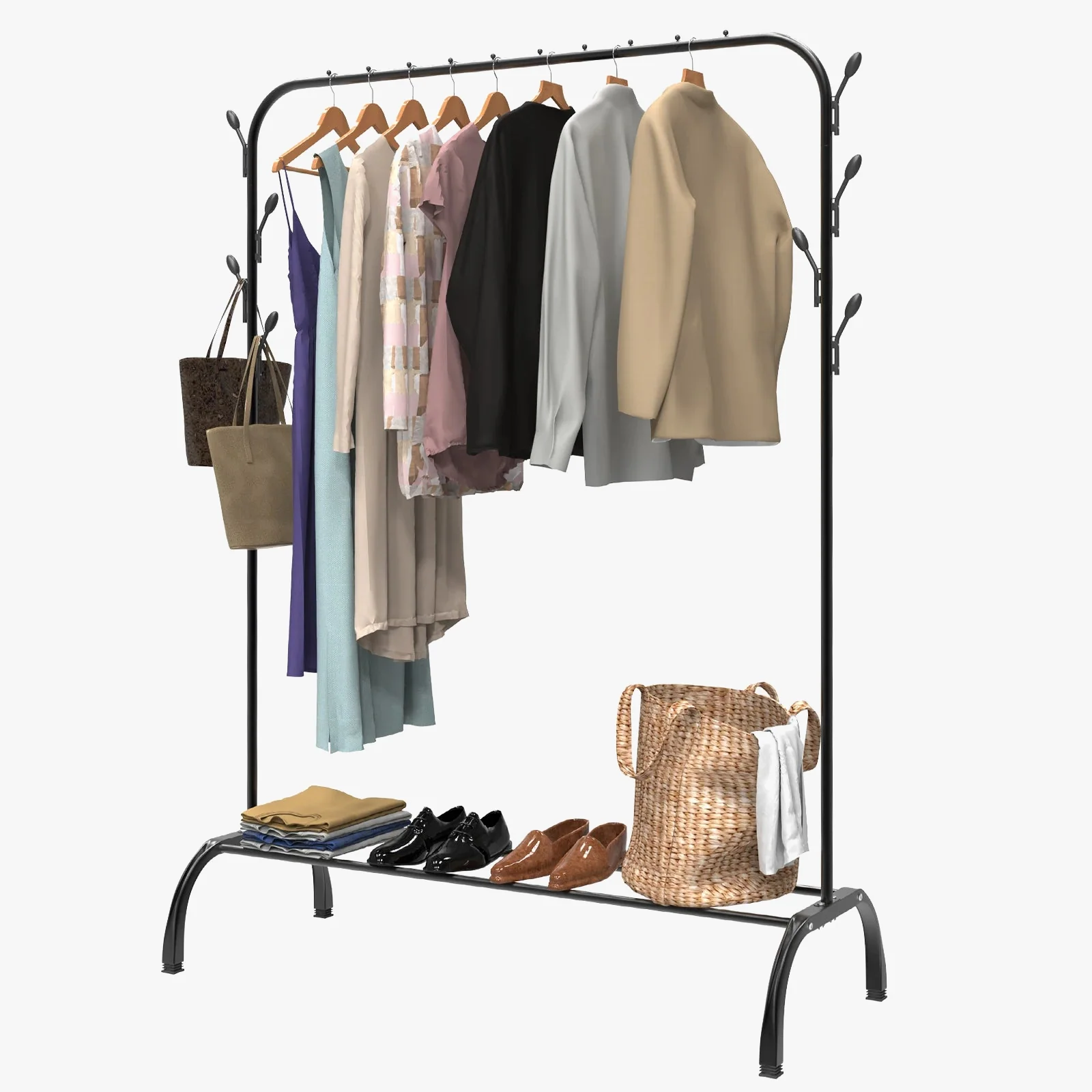 porte-manteaux sur poteau grande capacité pour vêtements et accessoires - Image 2