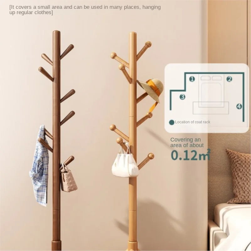 porte-vĂȘtements sur pied en bois massif pour la maison - Image 4