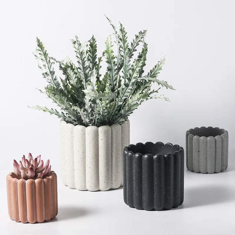 pot de fleurs en ciment décoratif pour plantes et jardins - Image 3