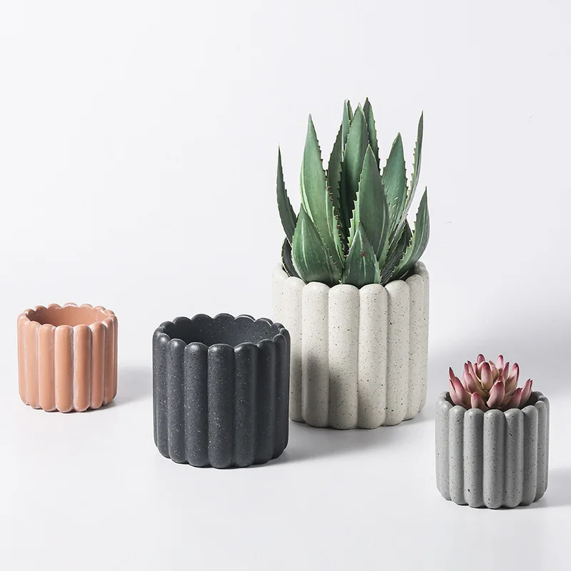 pot de fleurs en ciment décoratif pour plantes et jardins - Image 4