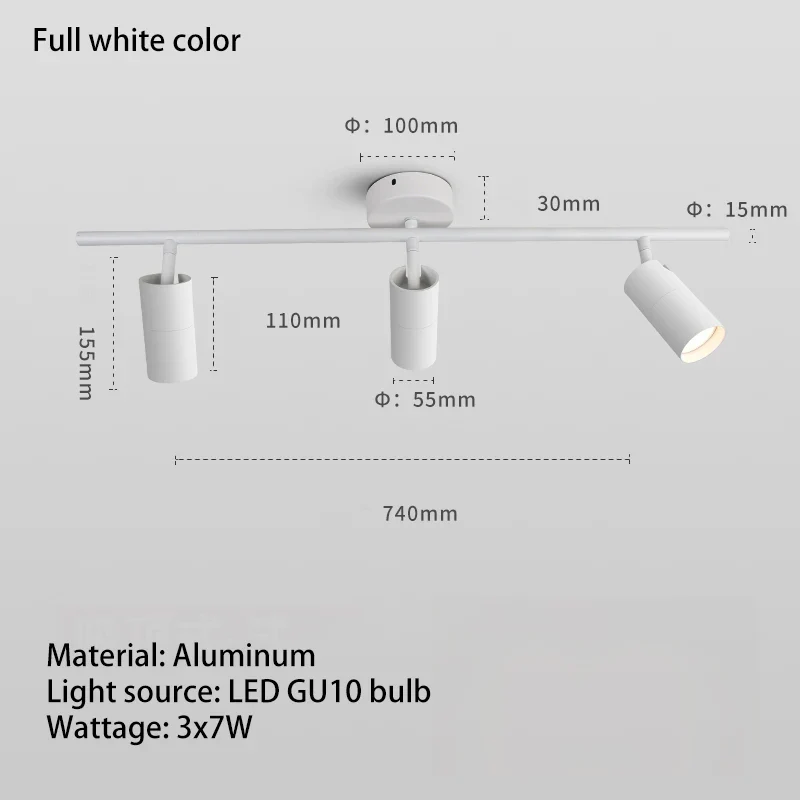 projecteur led 	gu10 sur rail en aluminium angle réglable - Image 11