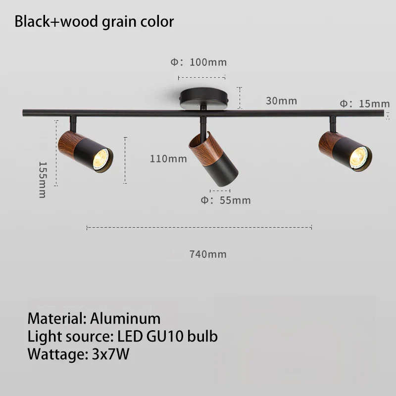 projecteur led 	gu10 sur rail en aluminium angle réglable - Image 12