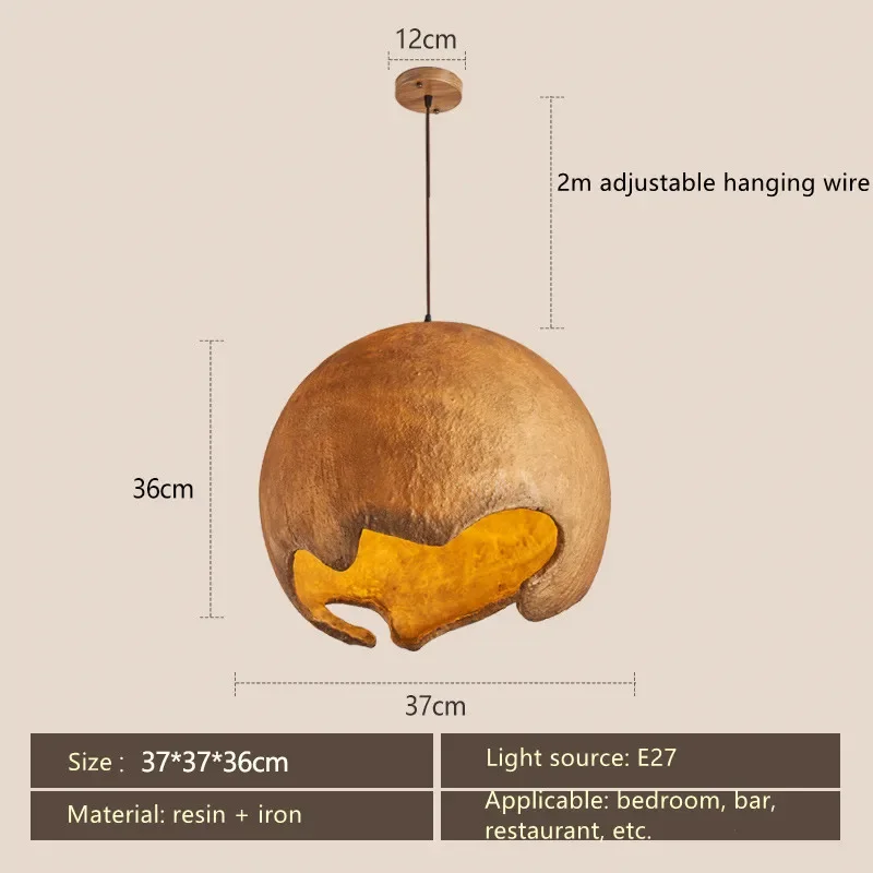 Restaurant Dining Island LED Chandelier Modern Cafe Bar Study Bedroom Light Wabi Sabi Personality Indoor Home Decor Hanging Lamp - Image 11