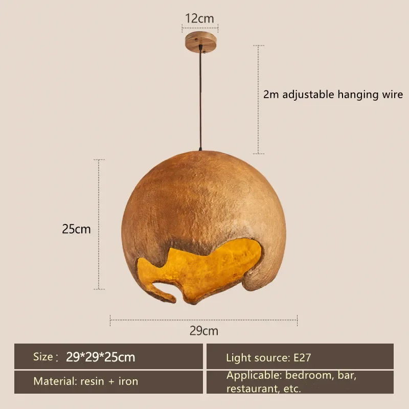 Restaurant Dining Island LED Chandelier Modern Cafe Bar Study Bedroom Light Wabi Sabi Personality Indoor Home Decor Hanging Lamp - Image 8