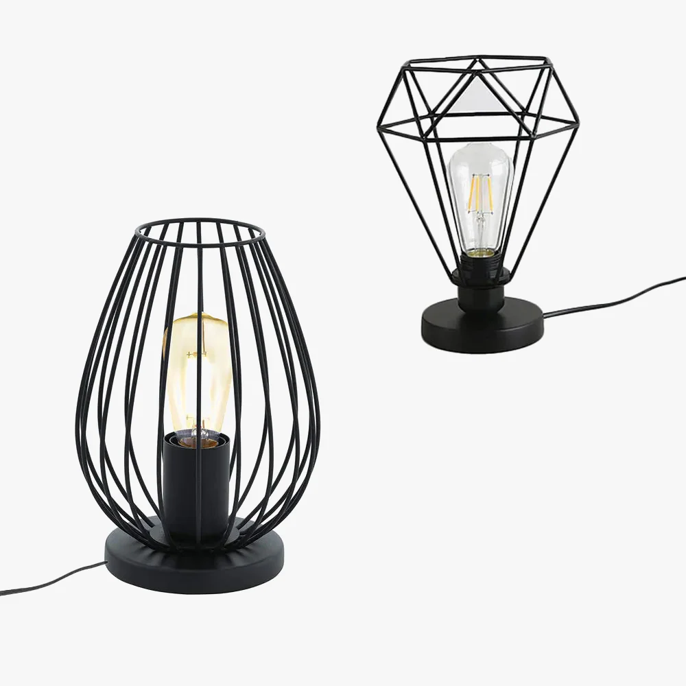 Rétro fer lampe de Table moderne suspension suspension Cage chaîne lumière boule lampe de nuit chambre chevet décor à la maison veilleuse
