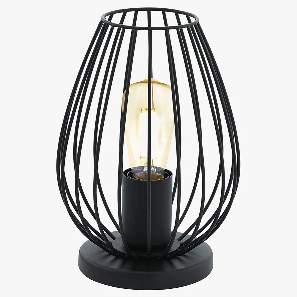 Rétro fer lampe de Table moderne suspension suspension Cage chaîne lumière boule lampe de nuit chambre chevet décor à la maison veilleuse - Image 2