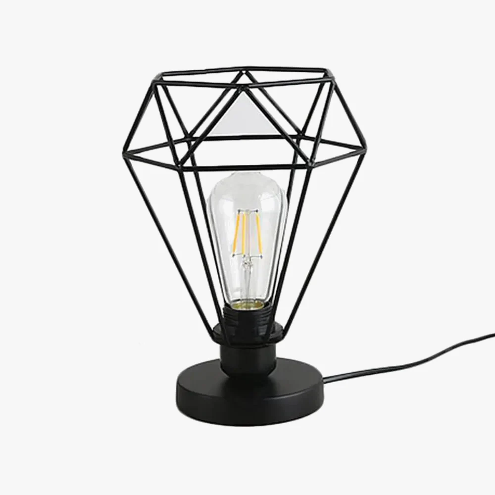 Rétro fer lampe de Table moderne suspension suspension Cage chaîne lumière boule lampe de nuit chambre chevet décor à la maison veilleuse - Image 3