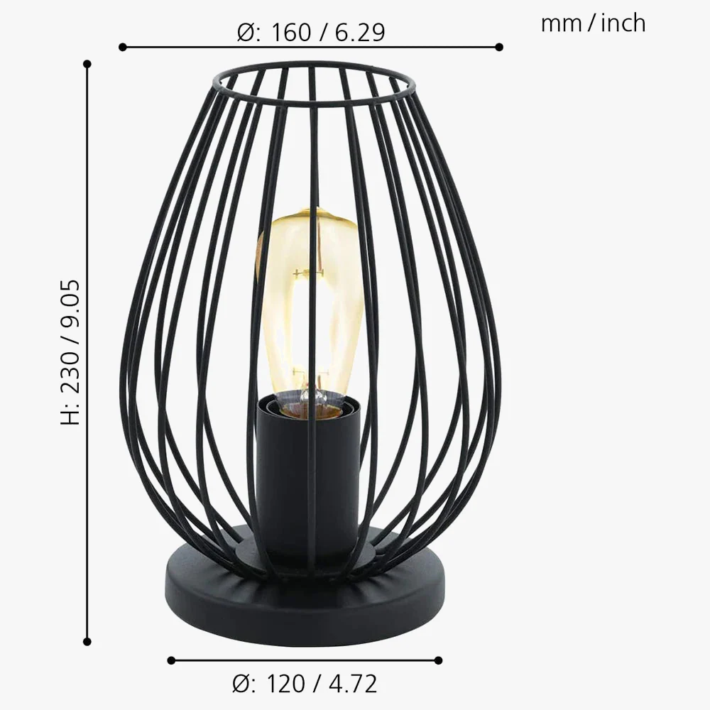 Rétro fer lampe de Table moderne suspension suspension Cage chaîne lumière boule lampe de nuit chambre chevet décor à la maison veilleuse - Image 4