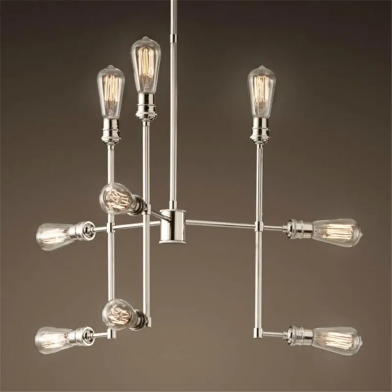Retro industrial creativity 9 chandeliers, American country living room lights LOFT Loft Hotel bar personality lights - Image 4