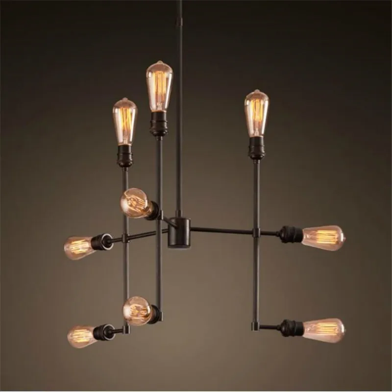 Retro industrial creativity 9 chandeliers, American country living room lights LOFT Loft Hotel bar personality lights - Image 5