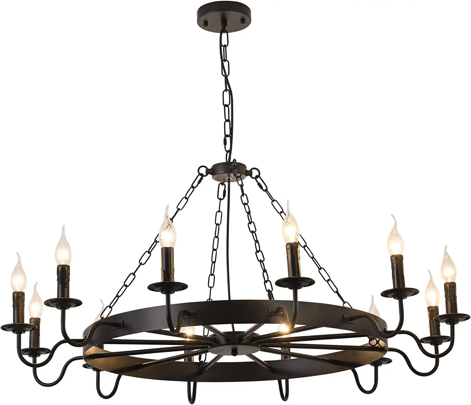 Retro Iron Art Chandelier with Creative Personality, Nostalgic Industrial Style Candle Chandelier, Living Room Lighting Fixture - Image 7