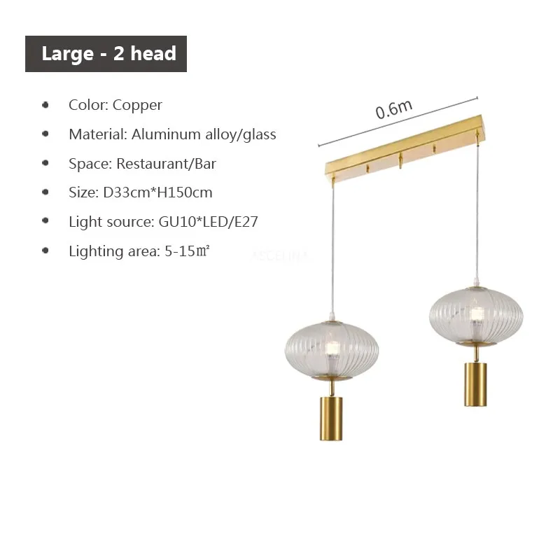 Rétro LED Suspension En Verre 1-3Tête Lanterne Transparente Lampes Suspendues Pour Chambre Cuisine Balcon Salons Luminaire Lustre - Image 14
