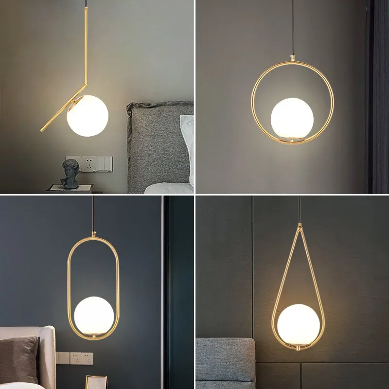 Rétro LED Suspension En Verre 1-3Tête Lanterne Transparente Lampes Suspendues Pour Chambre Cuisine Balcon Salons Luminaire Lustre - Image 4