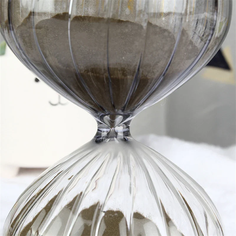 sablier à rayures hémisphériques 45 minutes décoration artisanale en verre - Image 7
