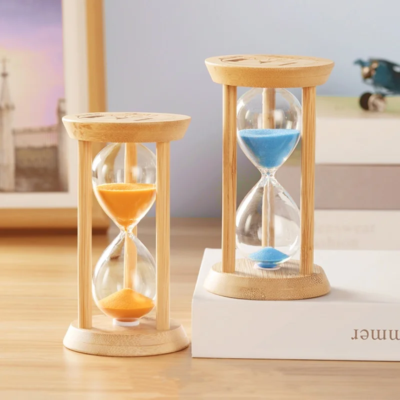 sablier en bois fait main horloge de sable créative décoration intérieure - Image 3