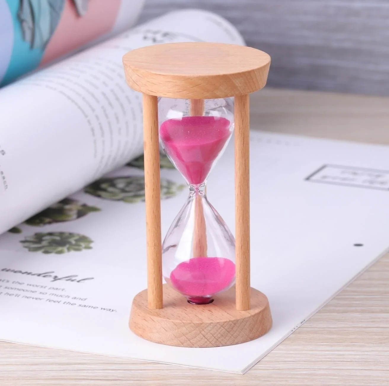 sablier en bois minuterie décorative pour enfants et anniversaires - Image 10