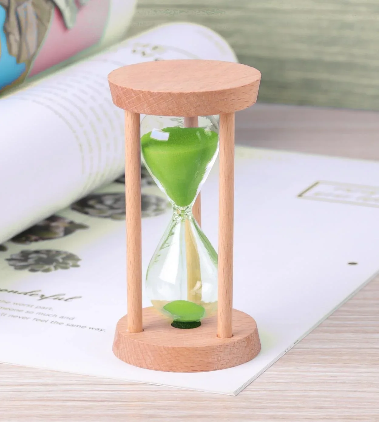 sablier en bois minuterie décorative pour enfants et anniversaires - Image 11