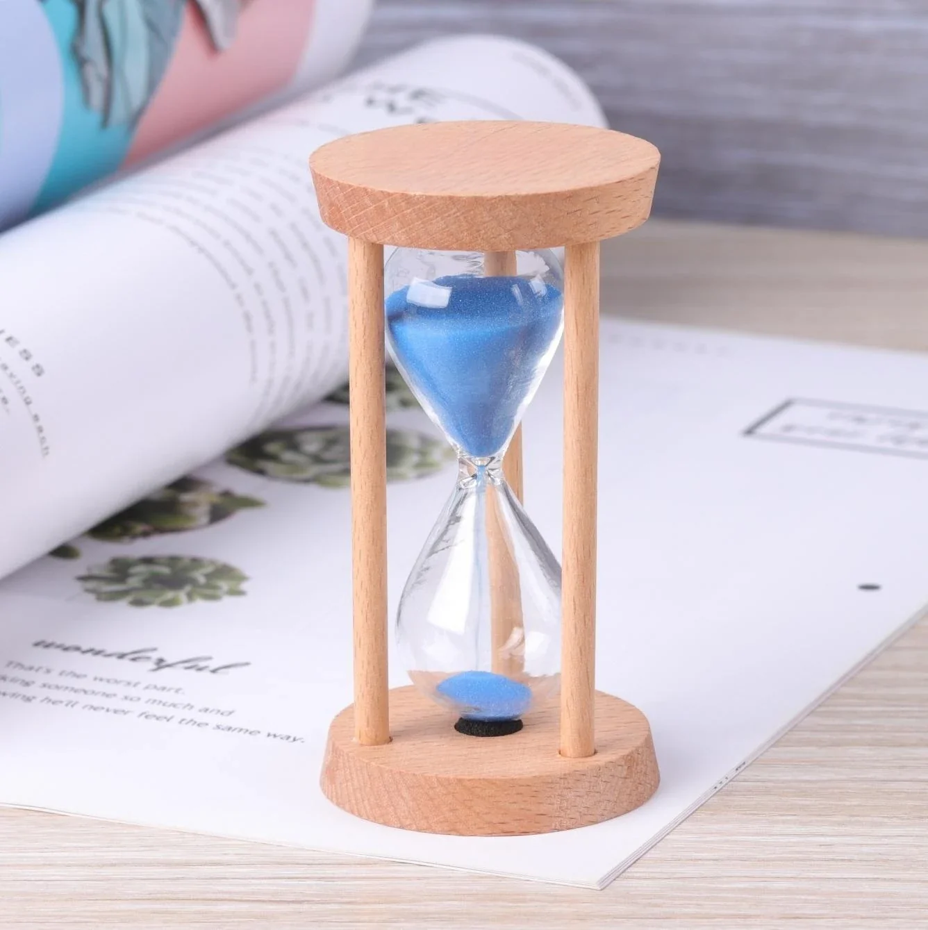 sablier en bois minuterie décorative pour enfants et anniversaires - Image 12