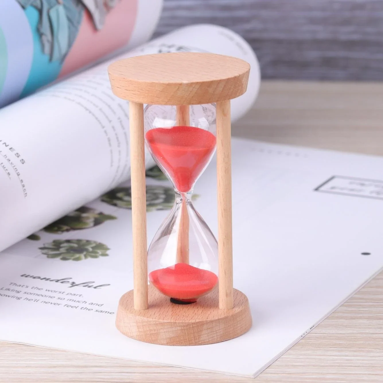 sablier en bois minuterie décorative pour enfants et anniversaires - Image 9