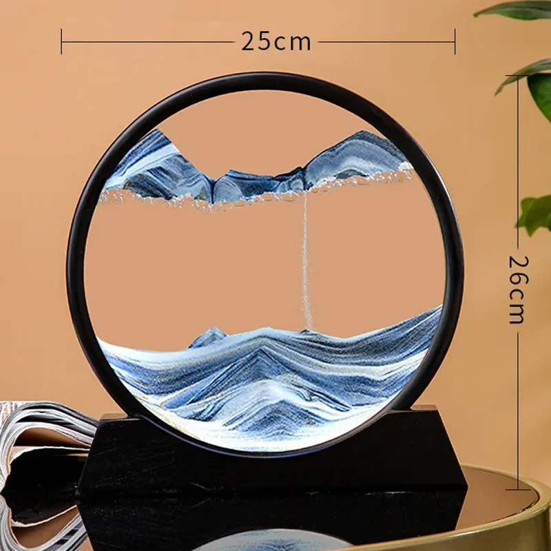 sablier en verre 3d paysage de sable en mouvement décoration artistique - Image 53