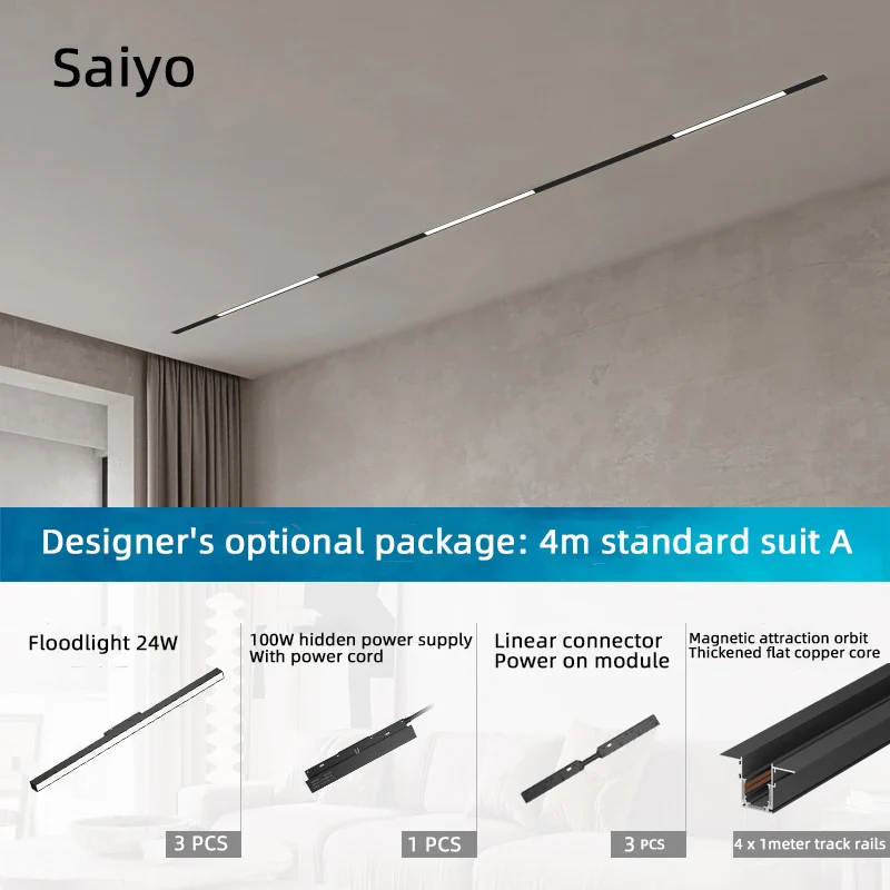 ensemble moderne de suspension à led sur rail intégré - Image 14