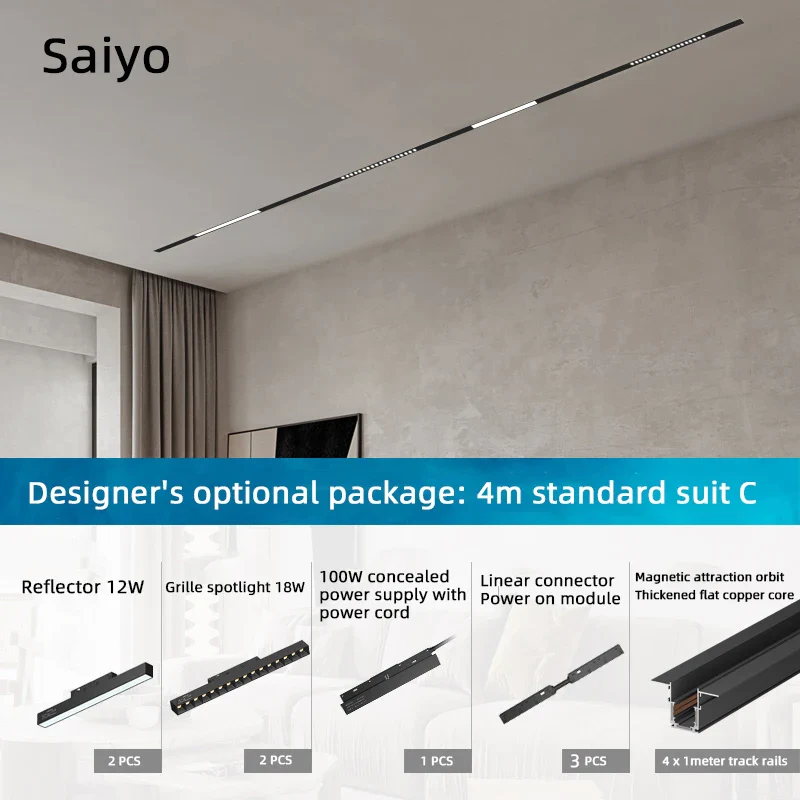 ensemble moderne de suspension à led sur rail intégré - Image 17