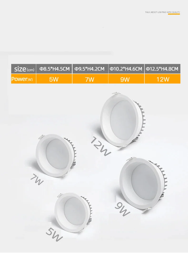led downlight spot encastré lampe panneau rond pour éclairage intérieur - Image 4