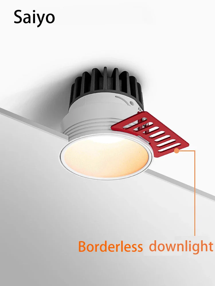 led encastrée anti-éblouissement sans bordure en aluminium