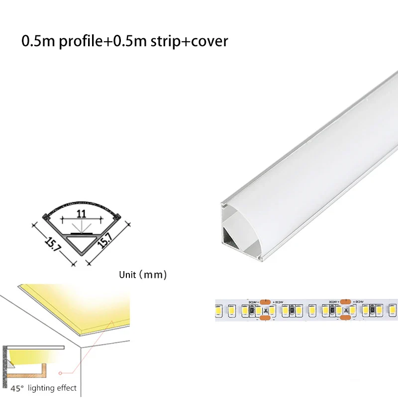 led profil linéaire lumière 45° angle oblique surface montée lavage mural - Image 15