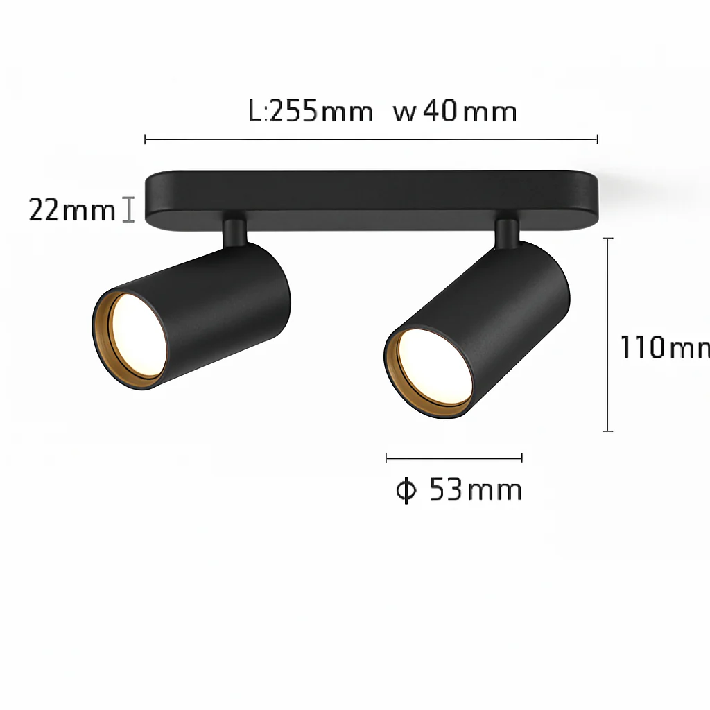 led projecteur spots monté surface piste plafonnier cob spot 2 têtes 3 têtes - Image 7