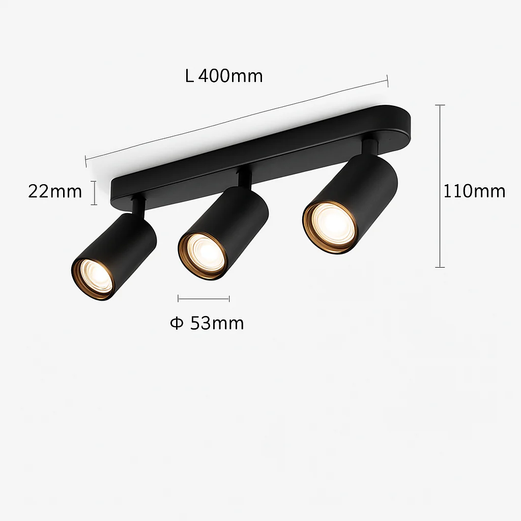 led projecteur spots monté surface piste plafonnier cob spot 2 têtes 3 têtes - Image 9