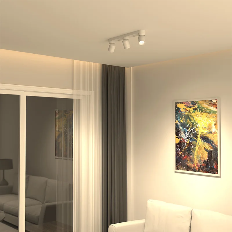 led projecteurs montés en surface spots rotatifs applique murale sur rail - Image 2