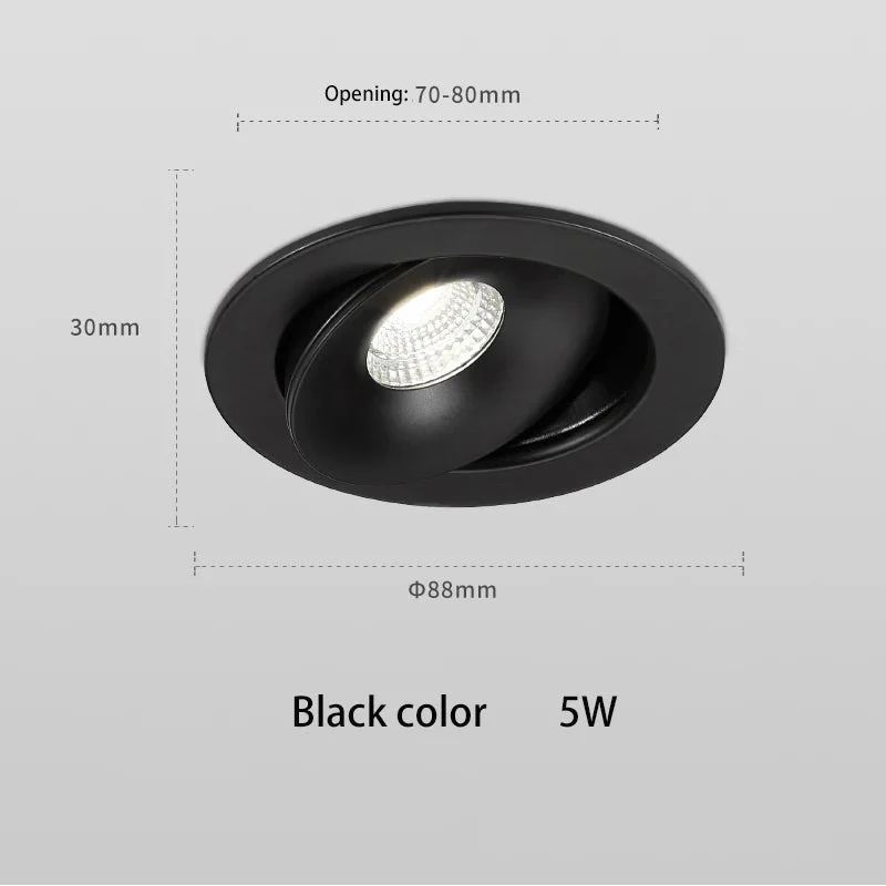 led spot encastré rond downlight cob plafonnier projecteurs ajustables - Image 8