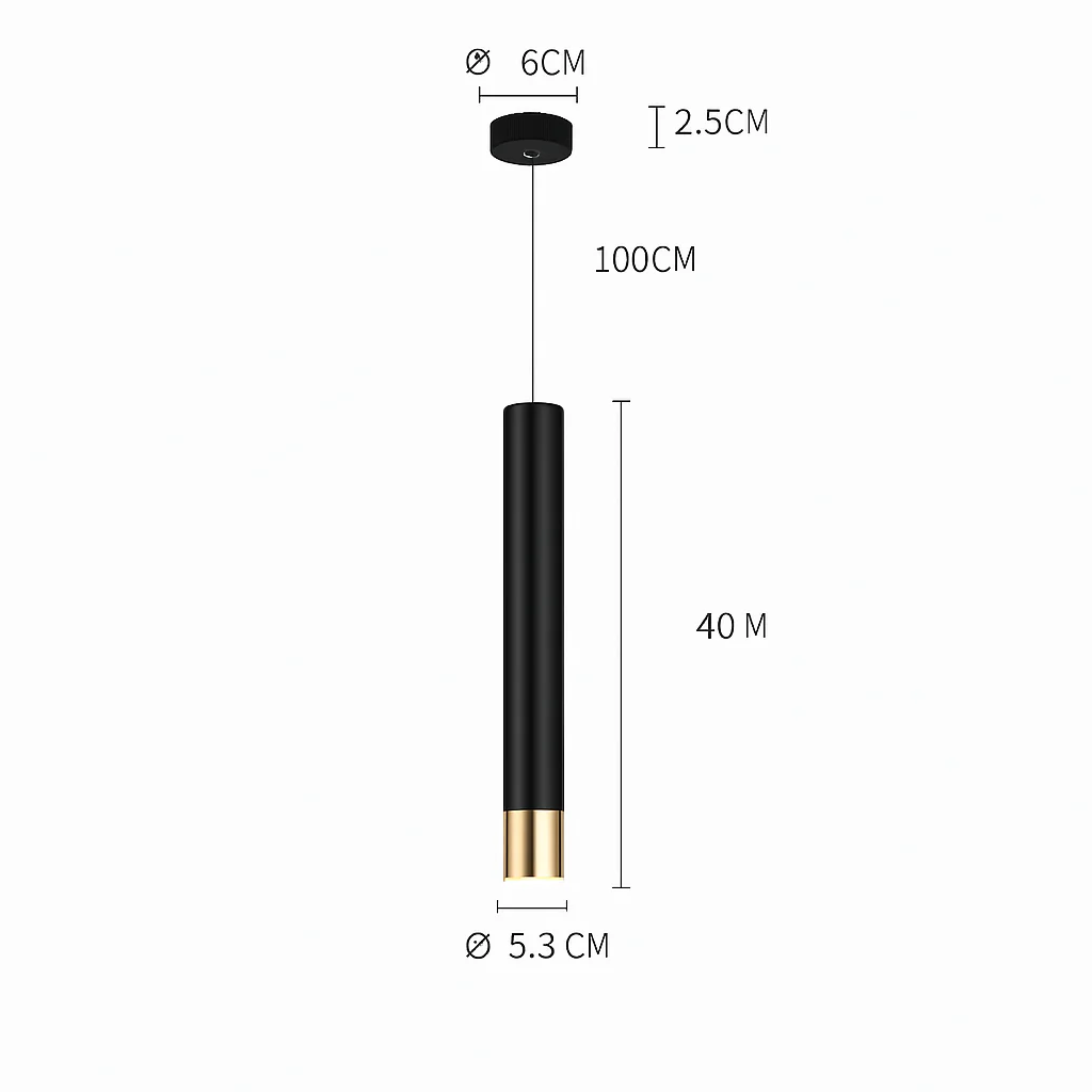 suspension led lampe long tube lustre aluminium suspendu foco - Image 10